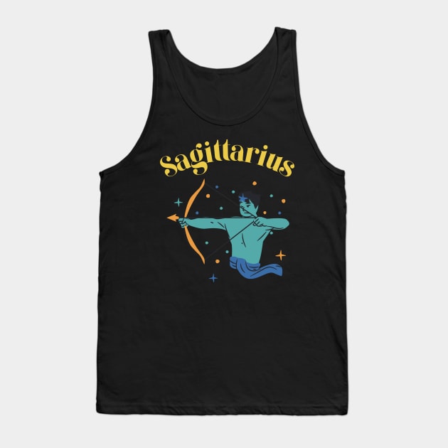 Sagittarius Zodiac Star Sign Astrology Tank Top by Elysian Alcove